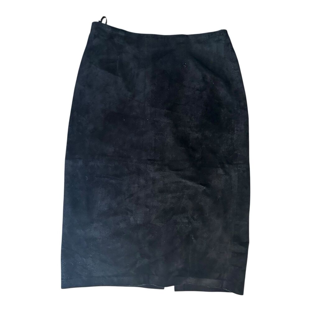 Vintage David Howard Black Leather Pencil Skirt Sz 3/4